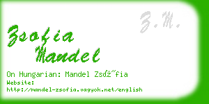 zsofia mandel business card